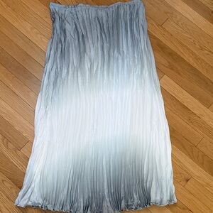 Chico’s Pleated Ombre Maxi Skirt Size 3 (XL 16-18) NWT Green Gray Flowy